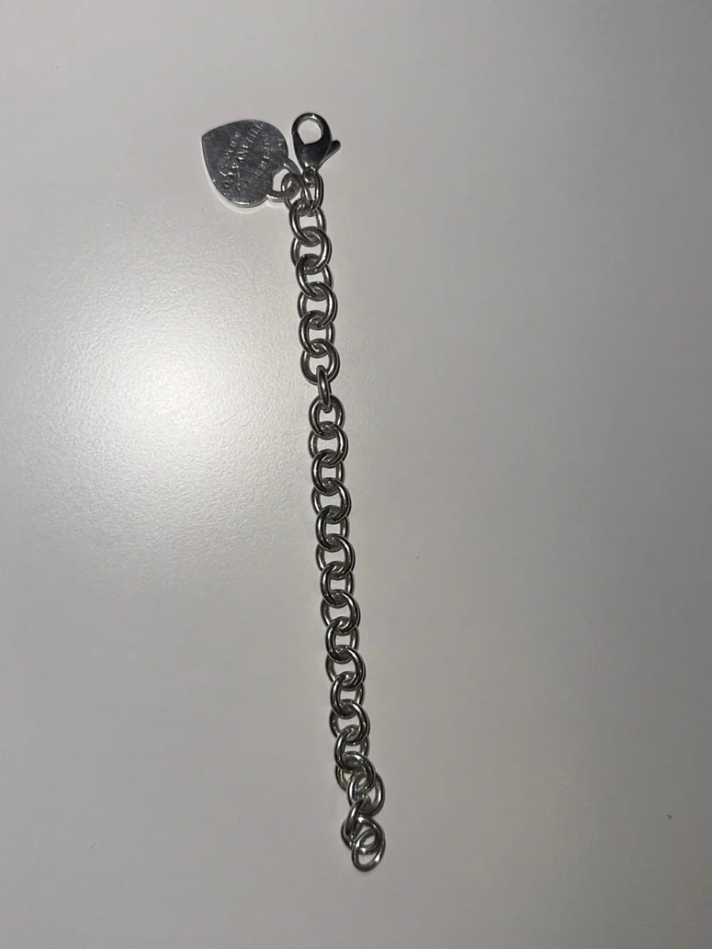 Tiffany & Co. Silver Heart Charm Link Bracelet
